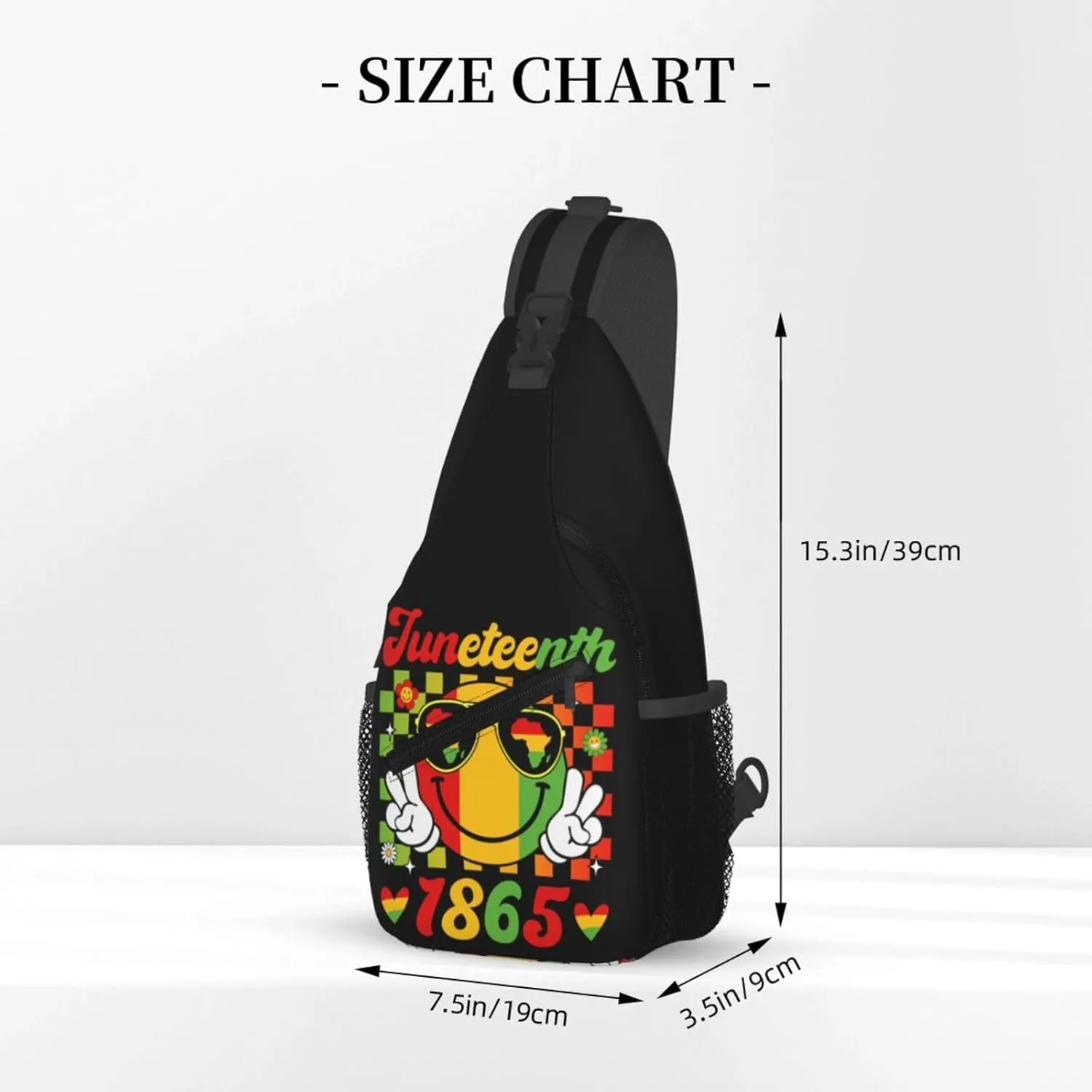 Juneteenth 1865 Lip Crossbody Bag Adjustable Sling Bag Casual Chest Bags Travel Shoulder Backpack