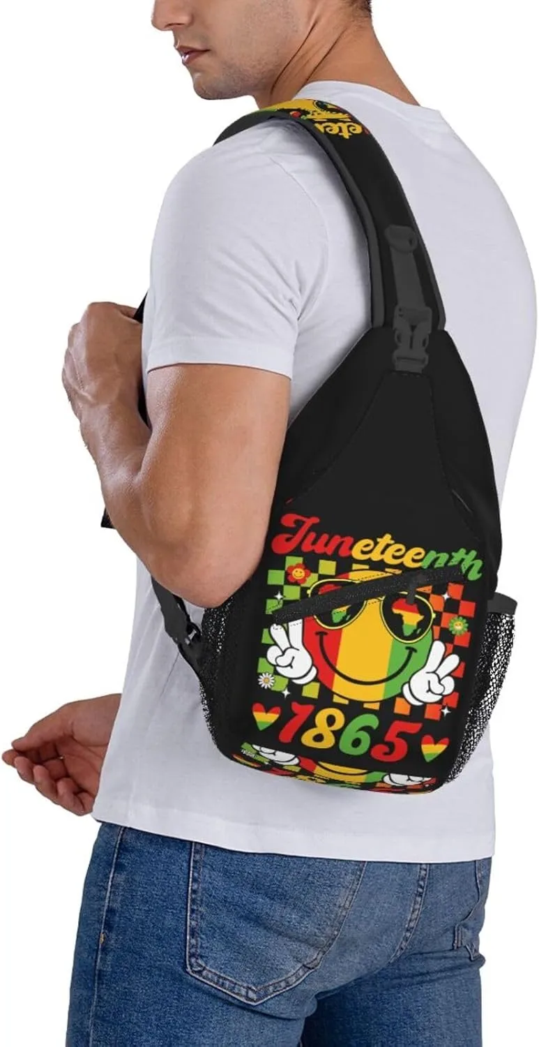 Juneteenth 1865 Lip Crossbody Bag Adjustable Sling Bag Casual Chest Bags Travel Shoulder Backpack