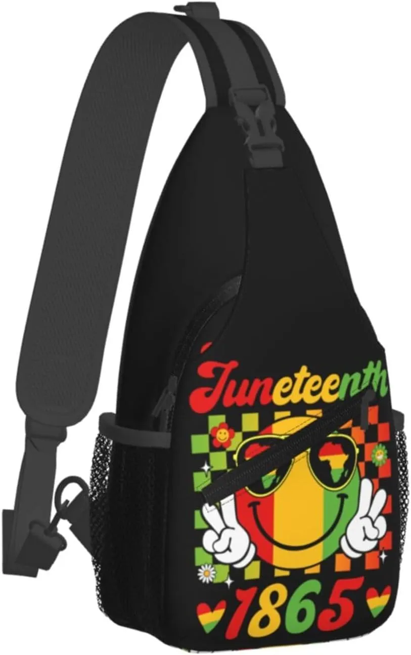 Juneteenth 1865 Lip Crossbody Bag Adjustable Sling Bag Casual Chest Bags Travel Shoulder Backpack