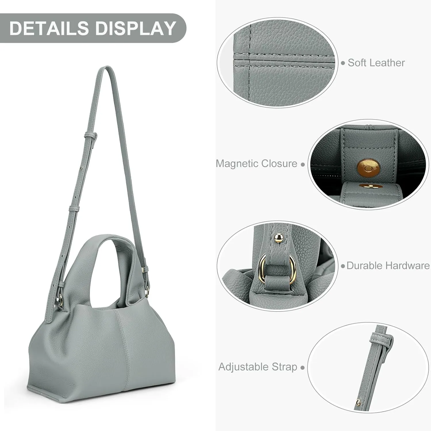 Juoxeepy Crossbody Bag Purse Satchel Handbag for Women Shoulder Bag Chic Dumpling Cloud Bag Clutch Purse
