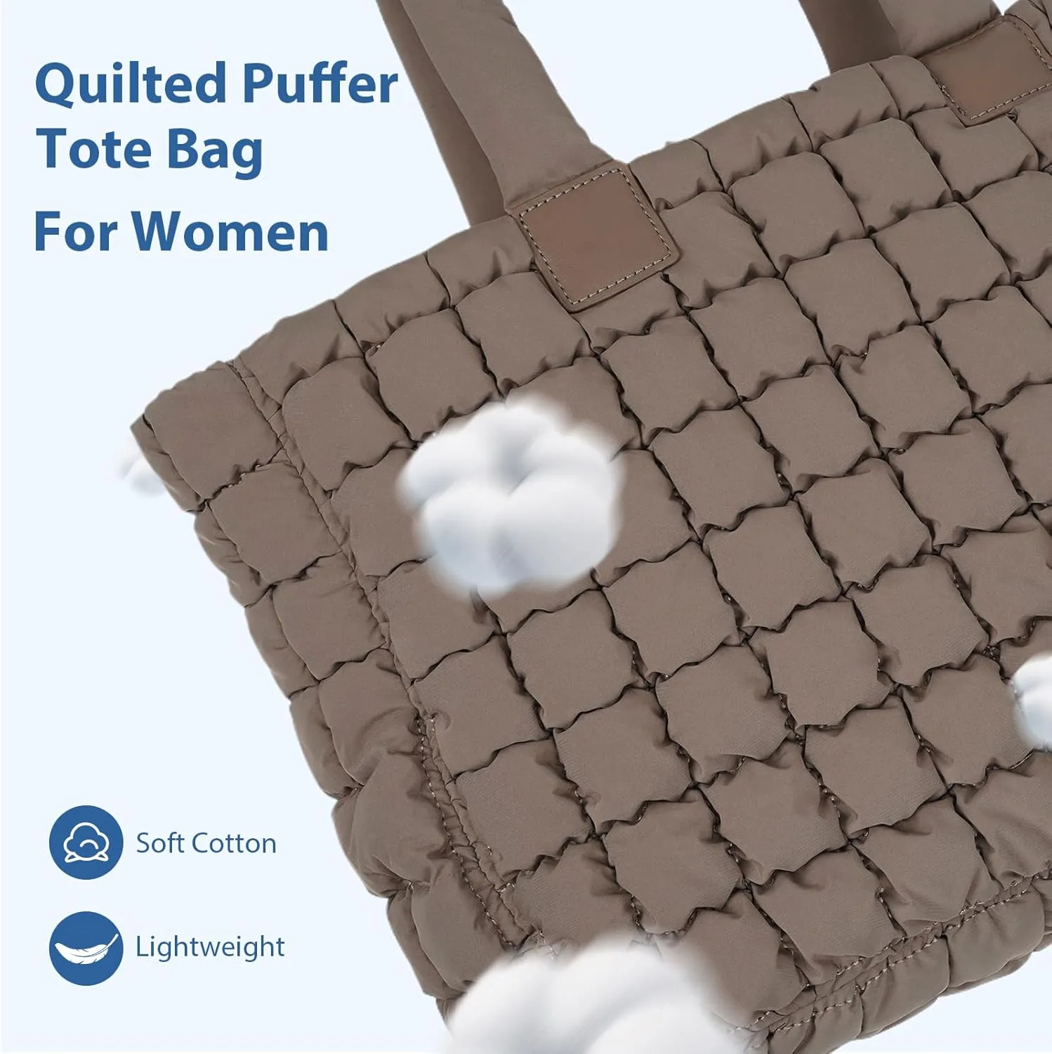 Juoxeepy Laptop Tote Bag Puffy Bag for Women Work Bag Quilted Puffer Tote Bag with Compartments