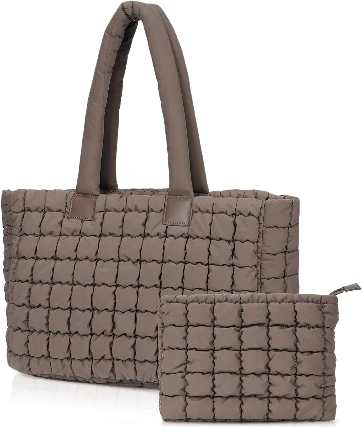 Juoxeepy Laptop Tote Bag Puffy Bag for Women Work Bag Quilted Puffer Tote Bag with Compartments