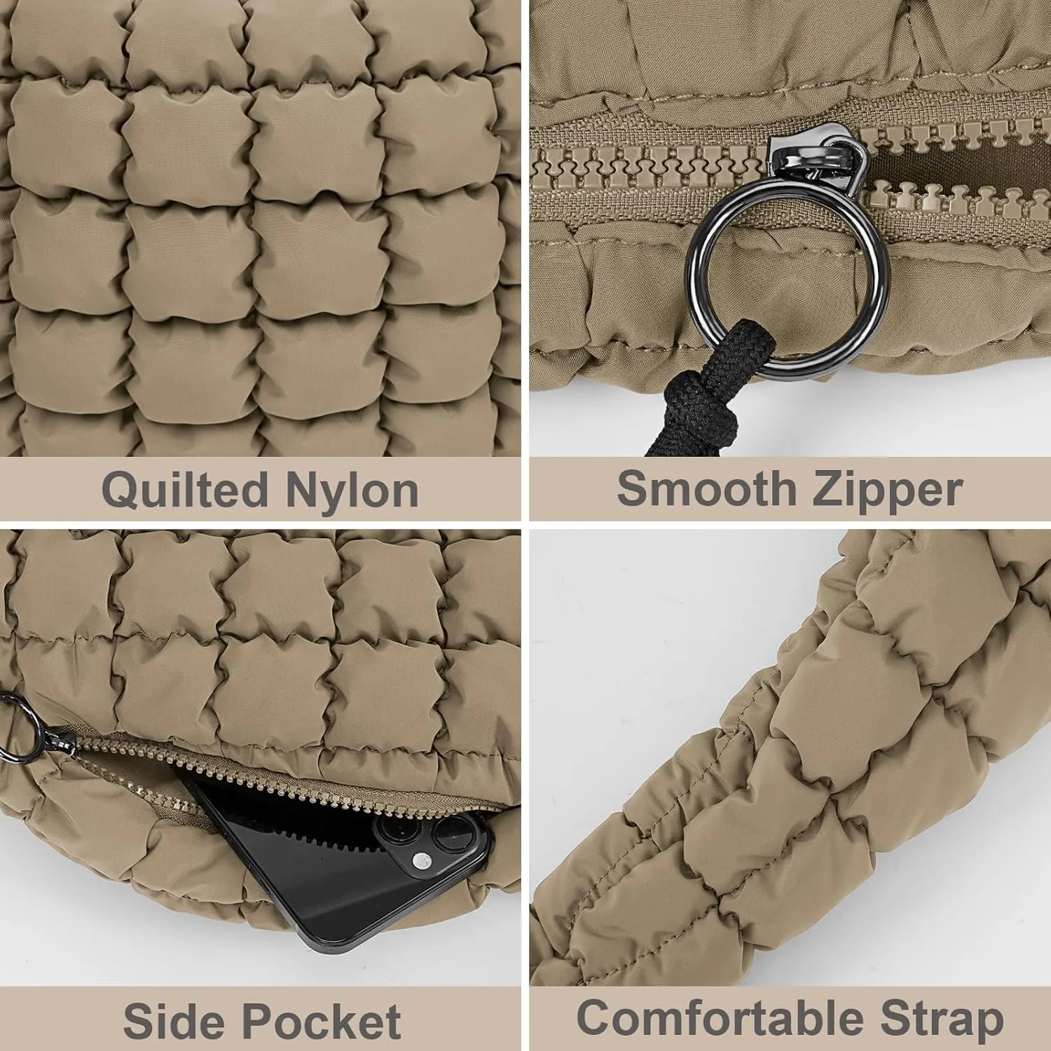 Juoxeepy Quilted Tote Bag Large Carryall Puffer Shoulder Bag Lightweight Padding Hobo Bag
