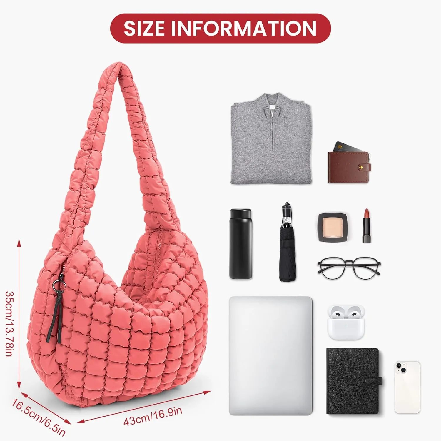 Juoxeepy Quilted Tote Bag Large Carryall Puffer Shoulder Bag Lightweight Padding Hobo Bag