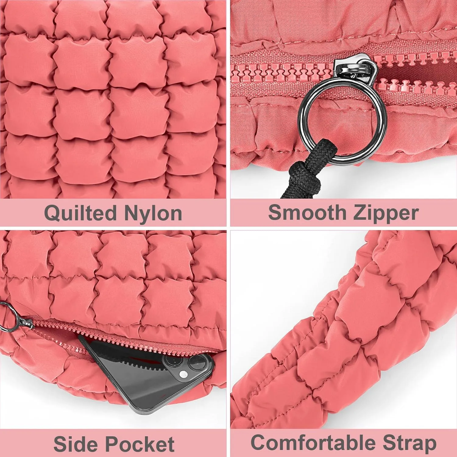 Juoxeepy Quilted Tote Bag Large Carryall Puffer Shoulder Bag Lightweight Padding Hobo Bag