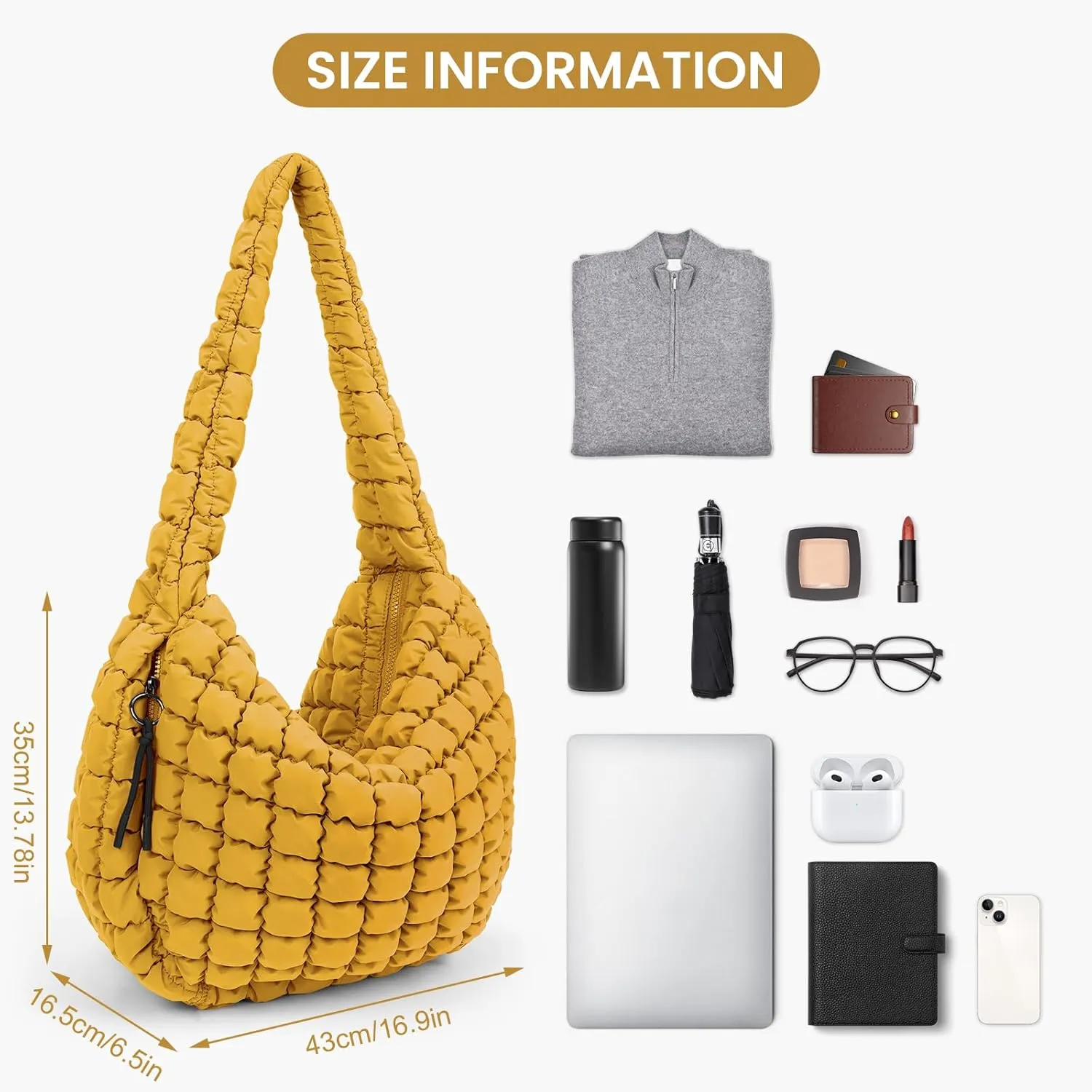 Juoxeepy Quilted Tote Bag Large Carryall Puffer Shoulder Bag Lightweight Padding Hobo Bag