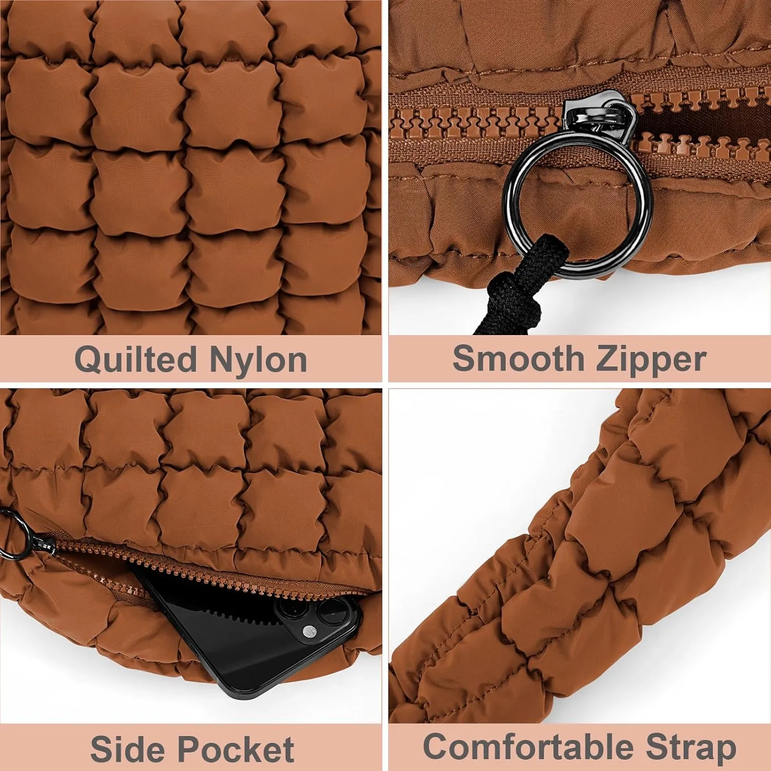 Juoxeepy Quilted Tote Bag Large Carryall Puffer Shoulder Bag Lightweight Padding Hobo Bag