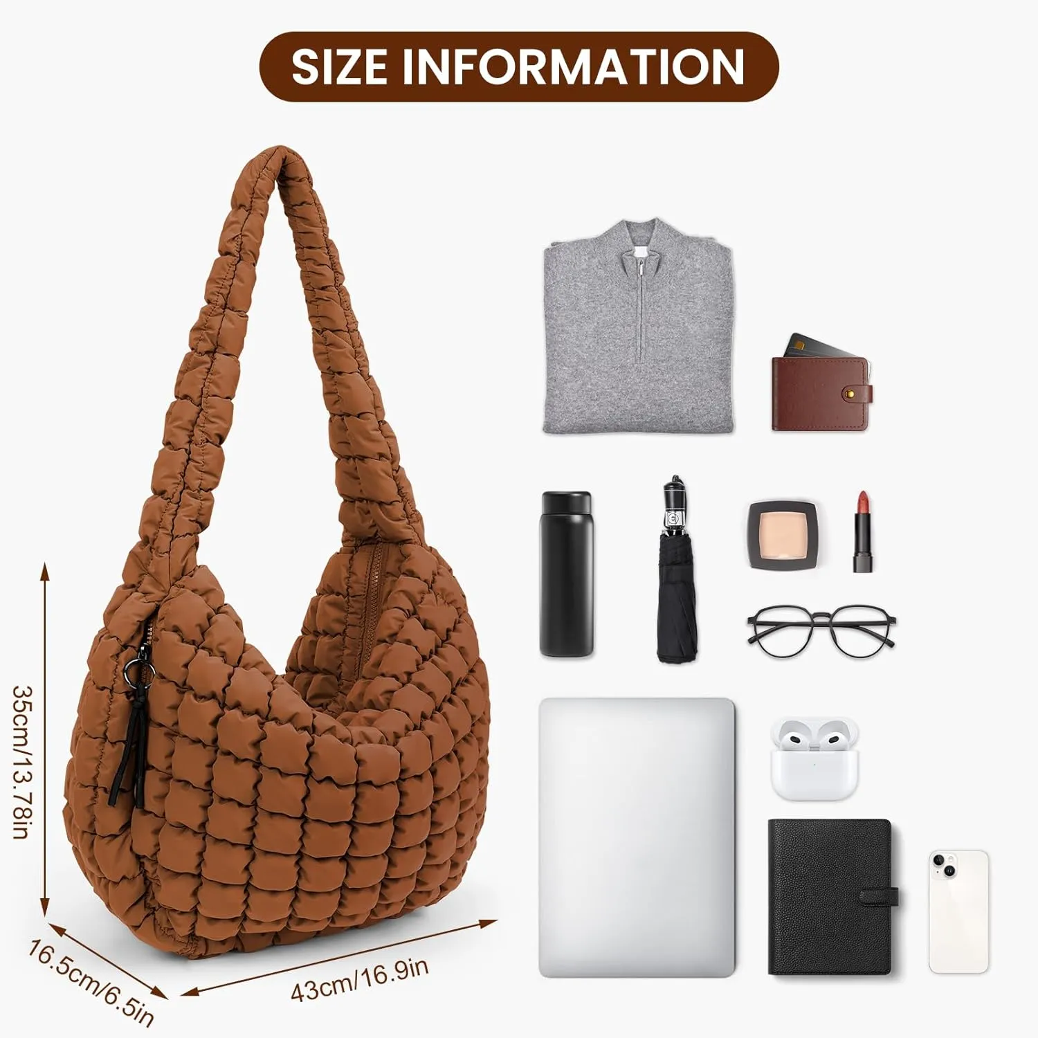 Juoxeepy Quilted Tote Bag Large Carryall Puffer Shoulder Bag Lightweight Padding Hobo Bag