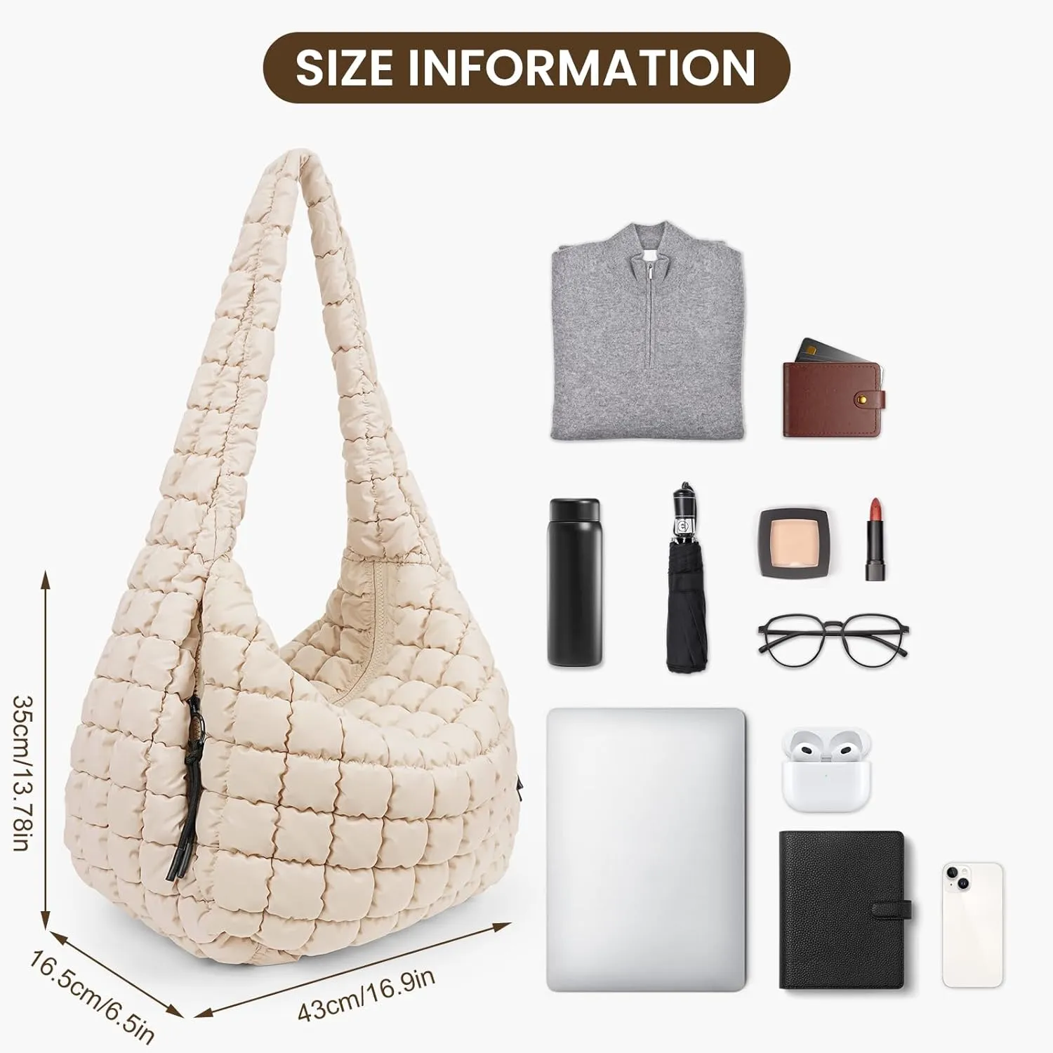 Juoxeepy Quilted Tote Bag Large Carryall Puffer Shoulder Bag Lightweight Padding Hobo Bag