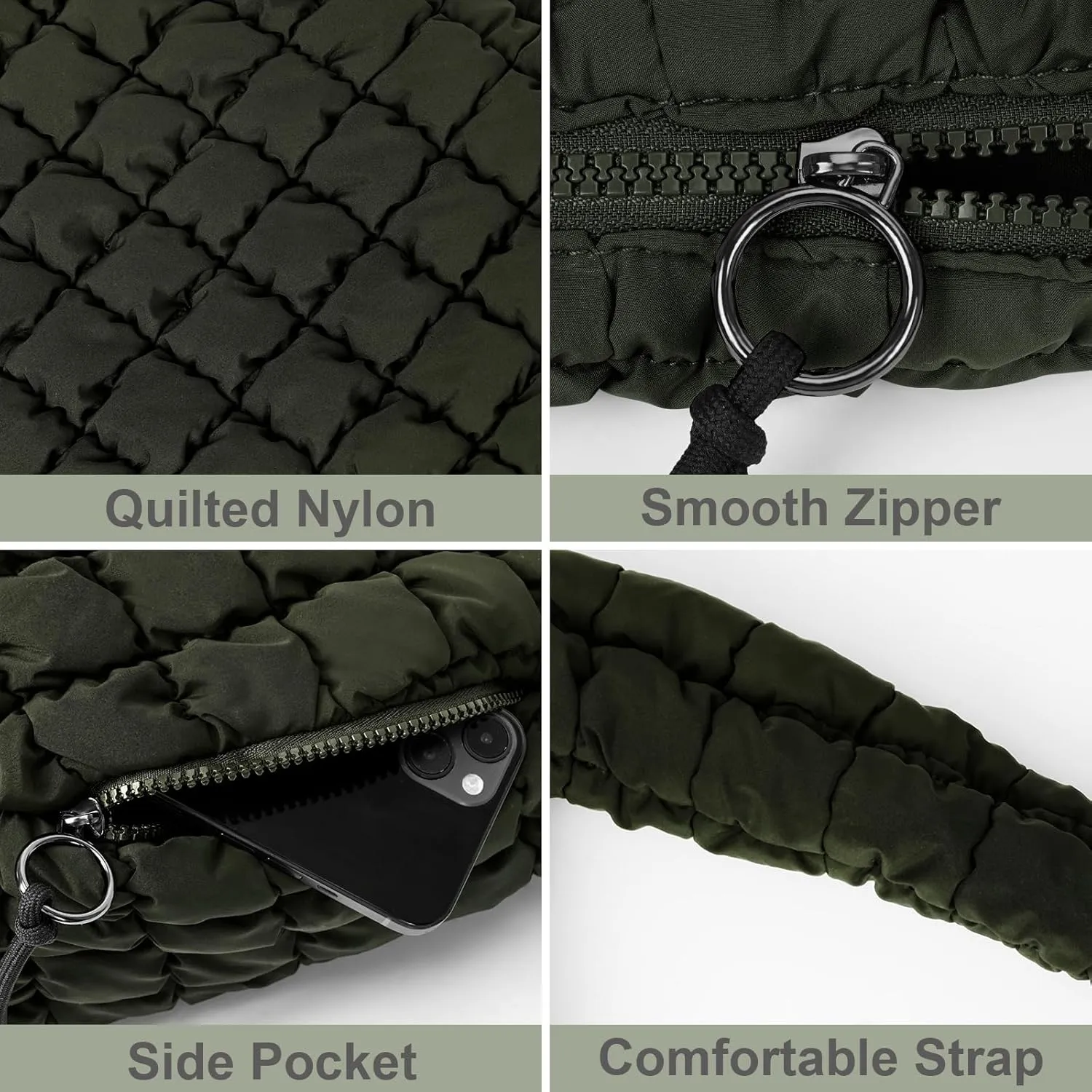 Juoxeepy Quilted Tote Bag Large Carryall Puffer Shoulder Bag Lightweight Padding Hobo Bag