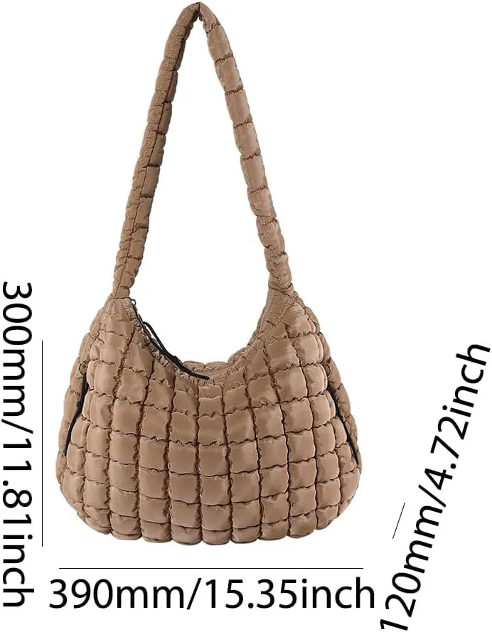 Juoxeepy Quilted Tote Crossbody Women's Puffy Hobo Bag with Padding