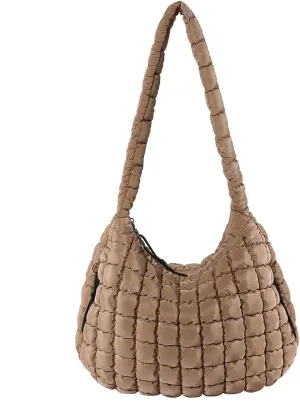 Juoxeepy Quilted Tote Crossbody Women's Puffy Hobo Bag with Padding