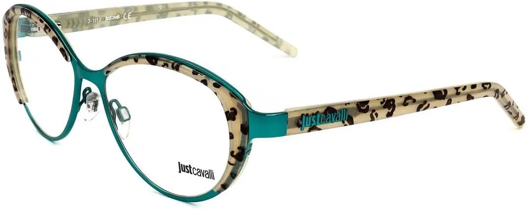 Just Cavalli JC 463 098 Turquoise/Leopard Oval Metal Optical Frame