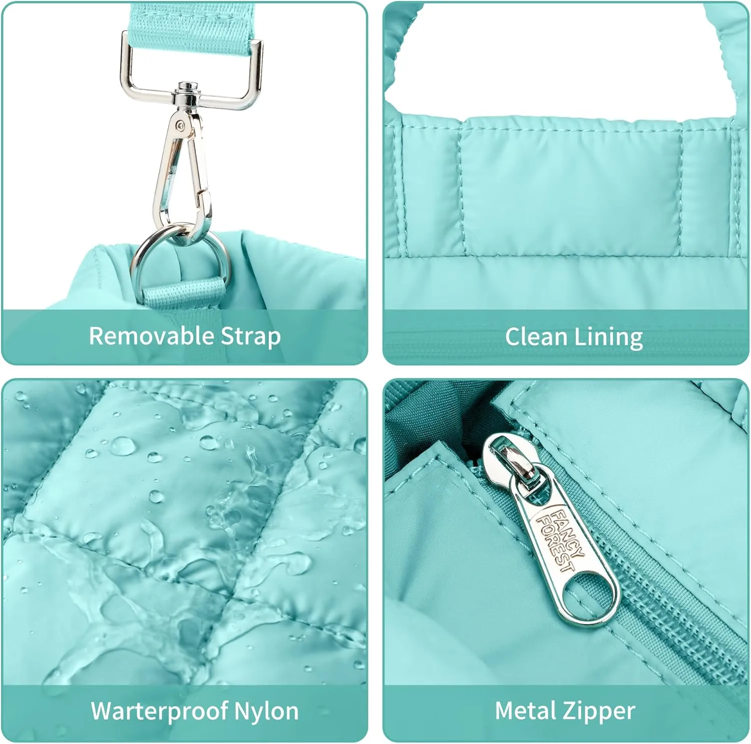 KALIDI Quilted Tote Bag Small Puffer Crossbody Bag for Women Lightweight Nylon Puffy Shoulder Handbag with Adjustable Strap