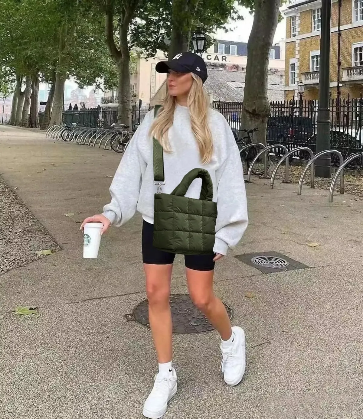 KALIDI Quilted Tote Bag Small Puffer Crossbody Bag for Women Lightweight Nylon Puffy Shoulder Handbag with Adjustable Strap