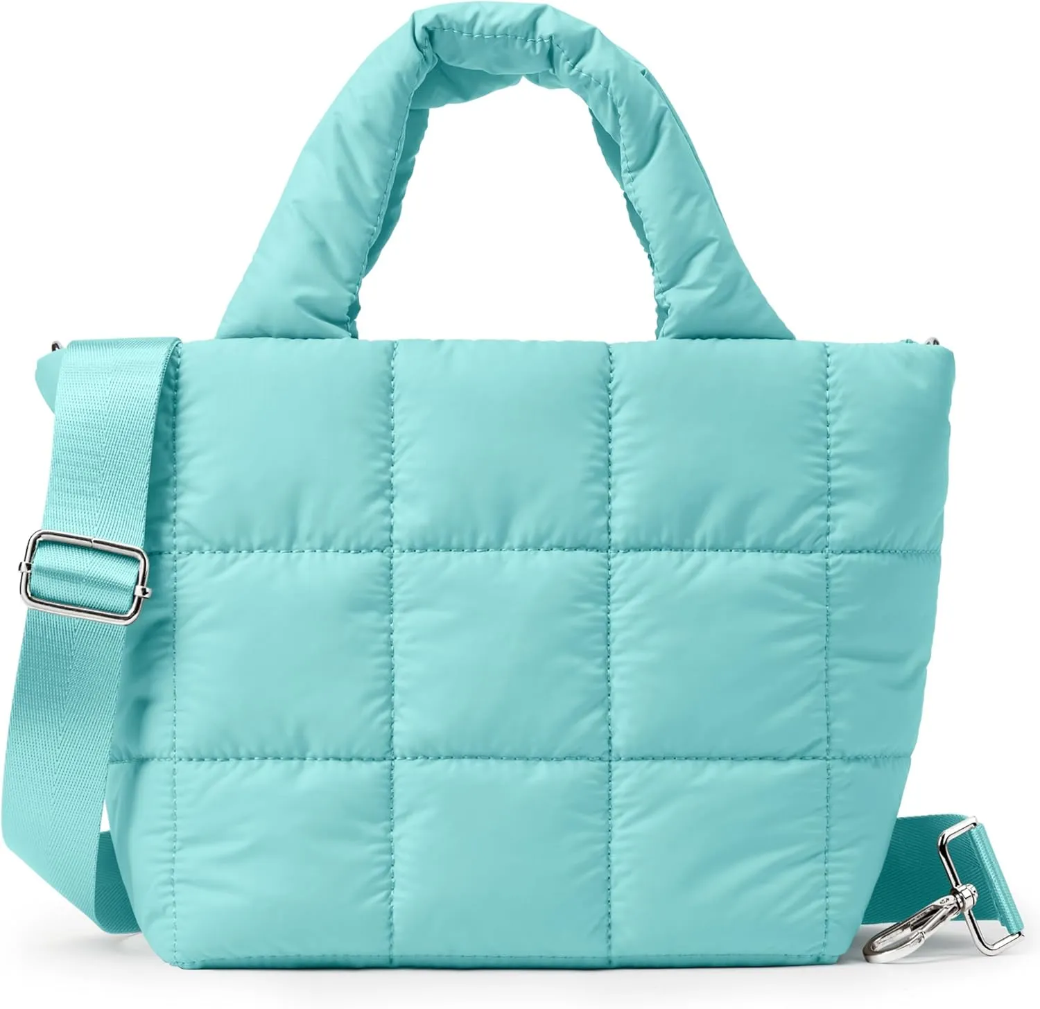 KALIDI Quilted Tote Bag Small Puffer Crossbody Bag for Women Lightweight Nylon Puffy Shoulder Handbag with Adjustable Strap