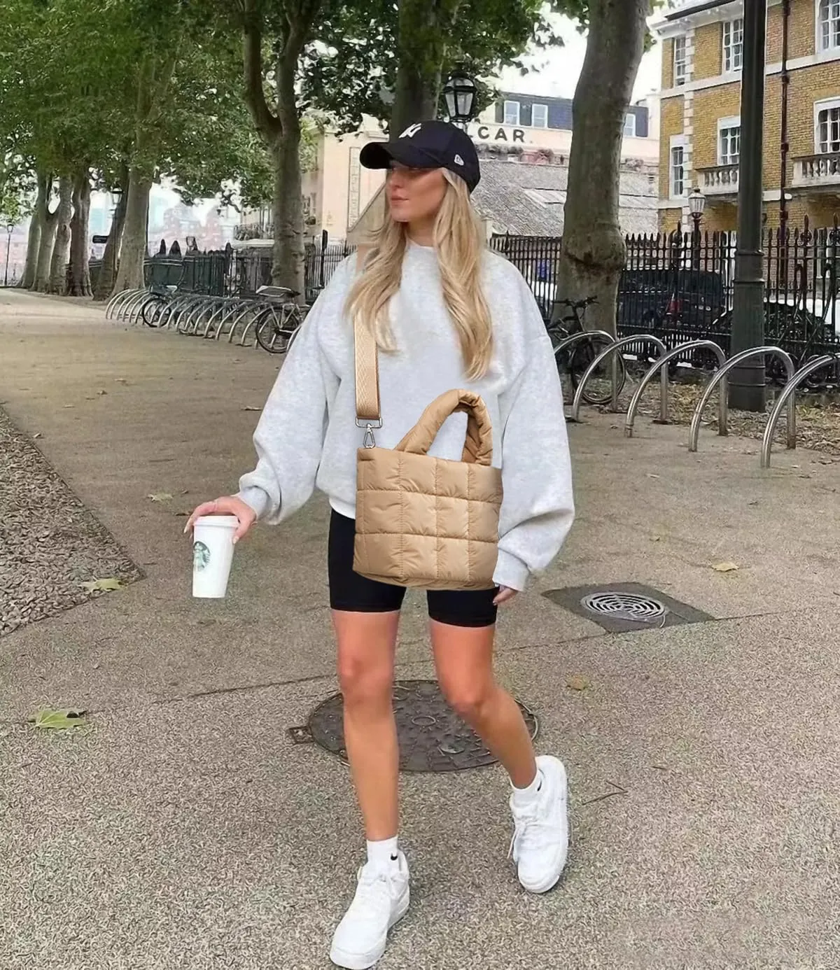 KALIDI Quilted Tote Bag Small Puffer Crossbody Bag for Women Lightweight Nylon Puffy Shoulder Handbag with Adjustable Strap