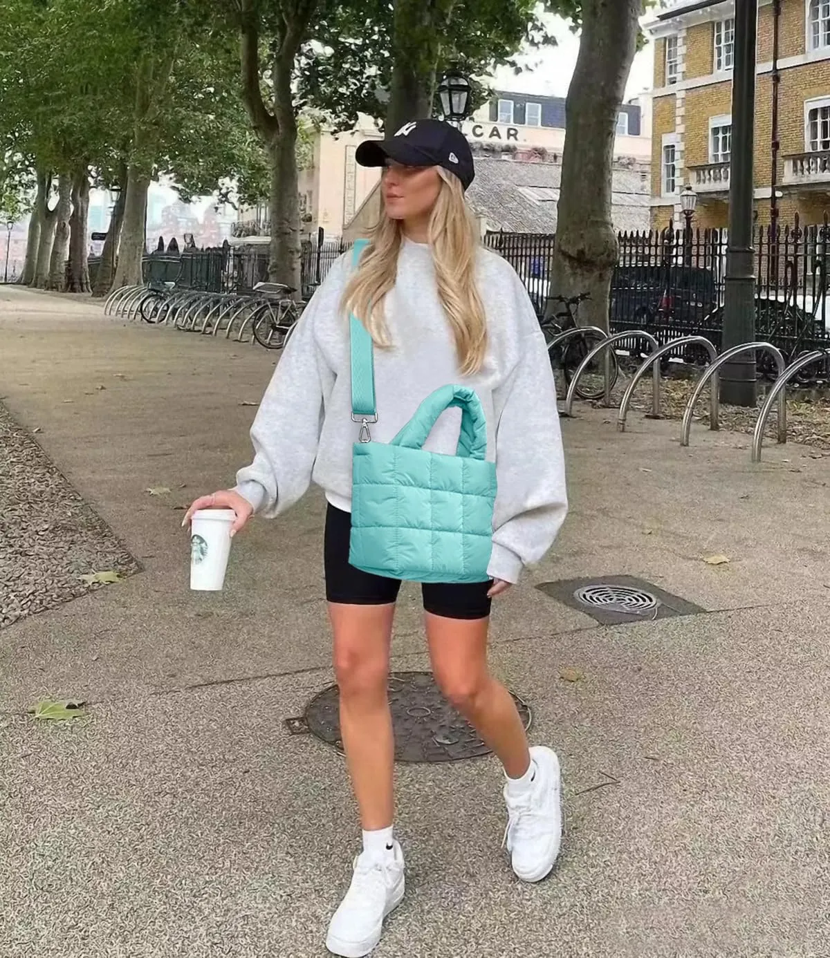 KALIDI Quilted Tote Bag Small Puffer Crossbody Bag for Women Lightweight Nylon Puffy Shoulder Handbag with Adjustable Strap