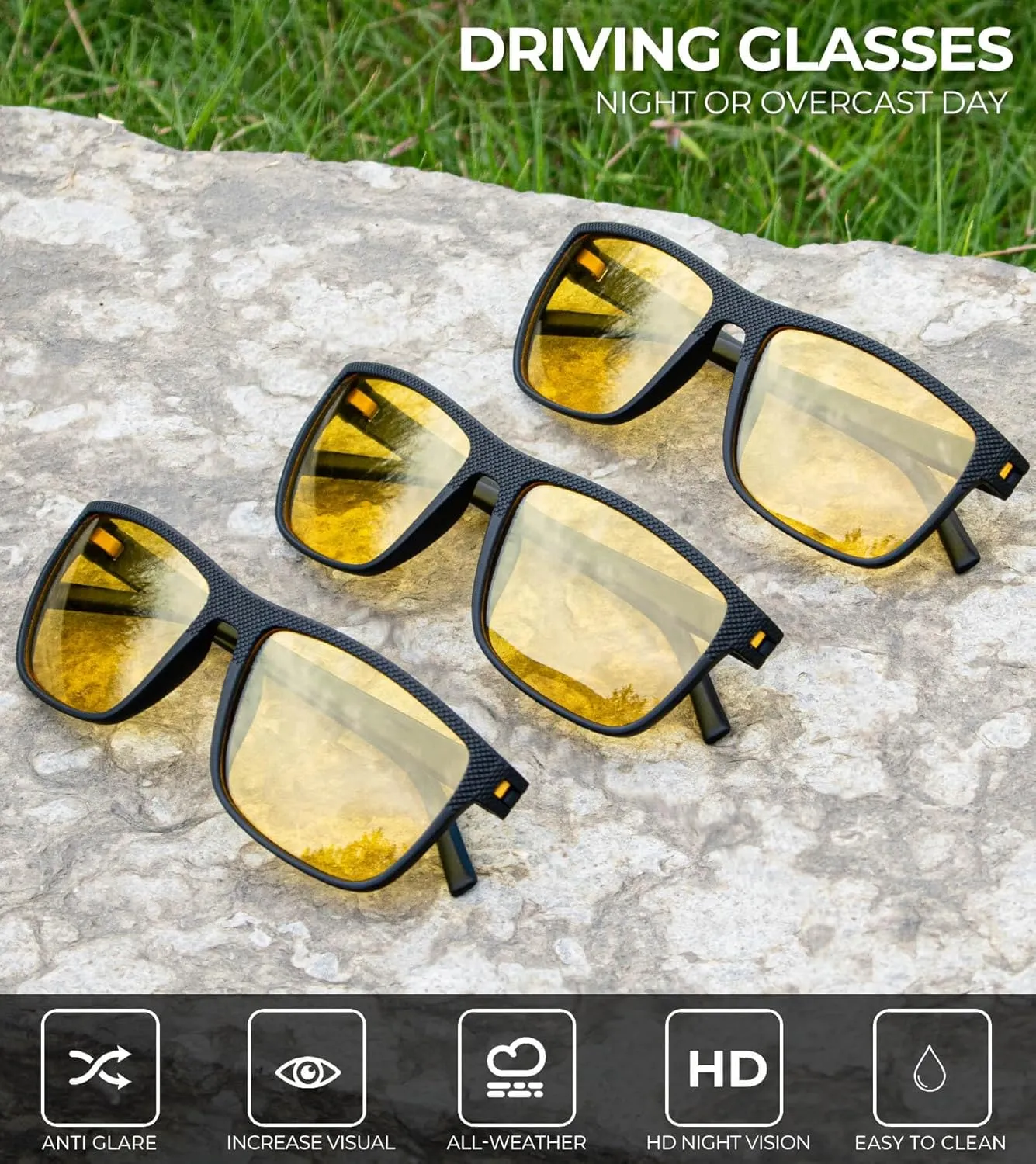 KALIYADI Polarized Sunglasses for Men, Lightweight Sun Glasses with UV Protection for Driving Fishing Golf