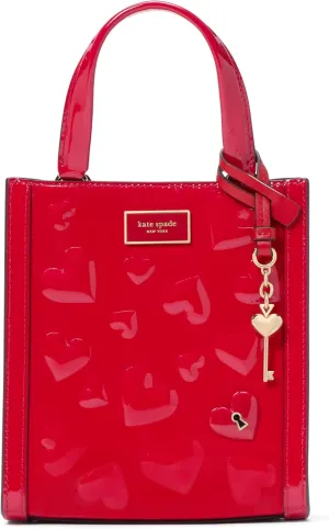 kate spade new york Key to My Heart Embossed Patent Leather Manhattan Mini Tote
