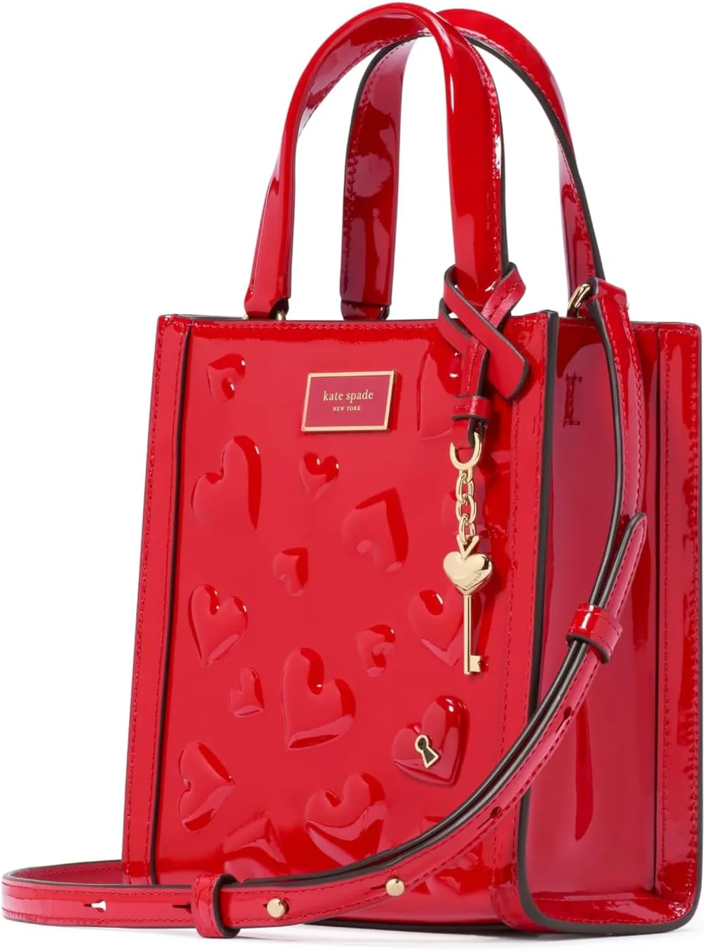 kate spade new york Key to My Heart Embossed Patent Leather Manhattan Mini Tote