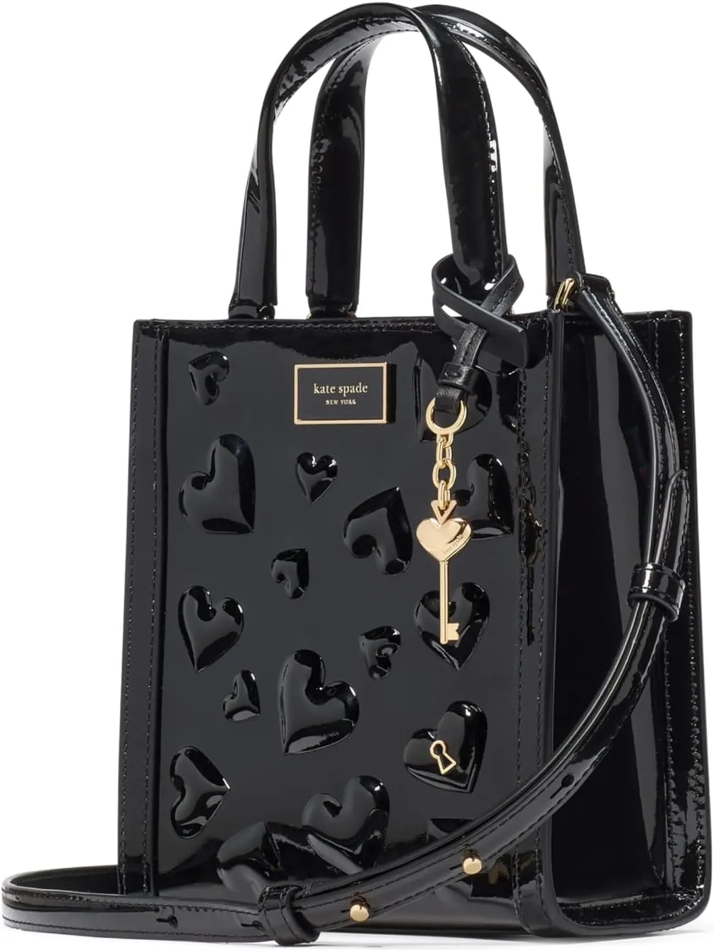 kate spade new york Key to My Heart Embossed Patent Leather Manhattan Mini Tote