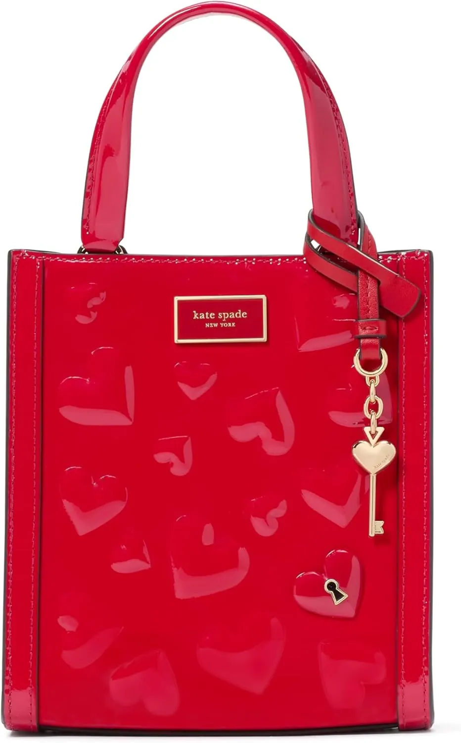 kate spade new york Key to My Heart Embossed Patent Leather Manhattan Mini Tote