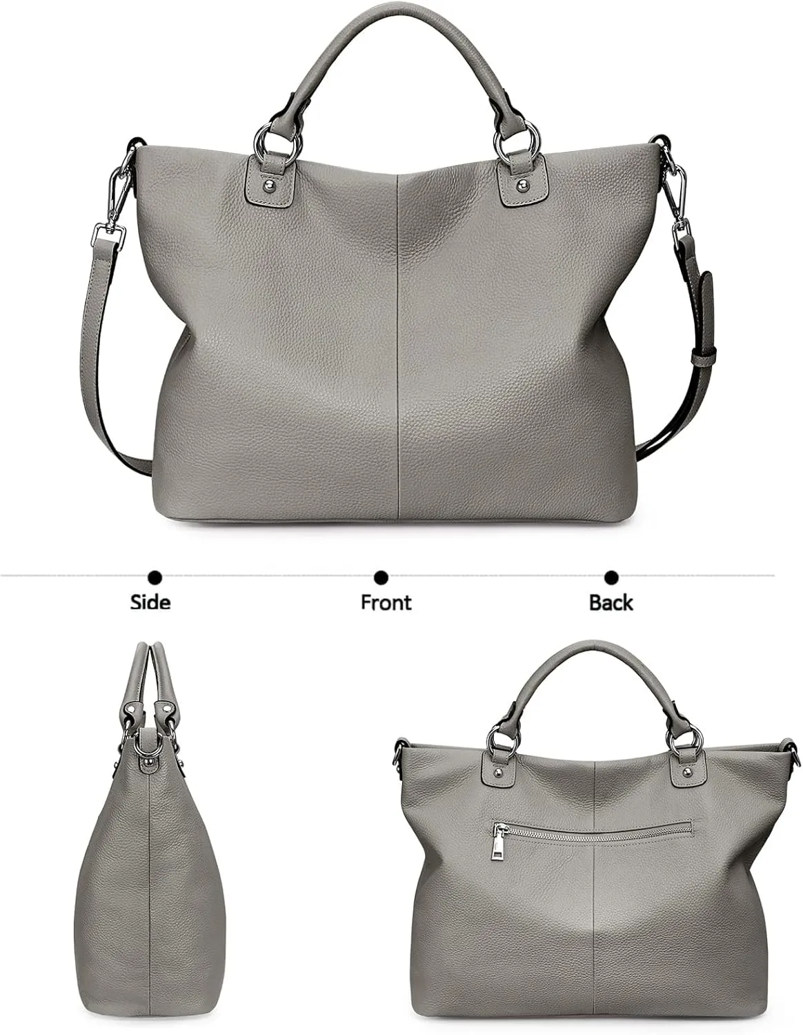 Kattee Women's Soft Leather Tote Bag, Top Satchel Purses and Handbags