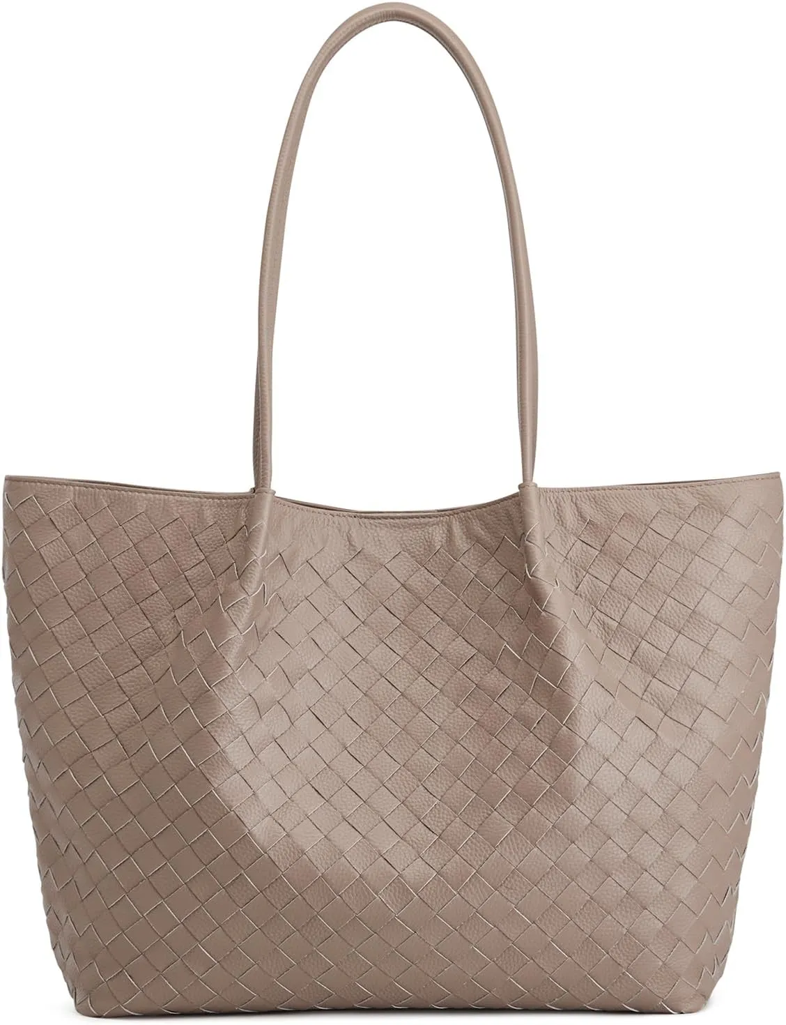 Kattee Woven Tote Handbag for Women, Leather Large Tote Purse for Women Hobo Shoulder Bag Weekender Bags,14L