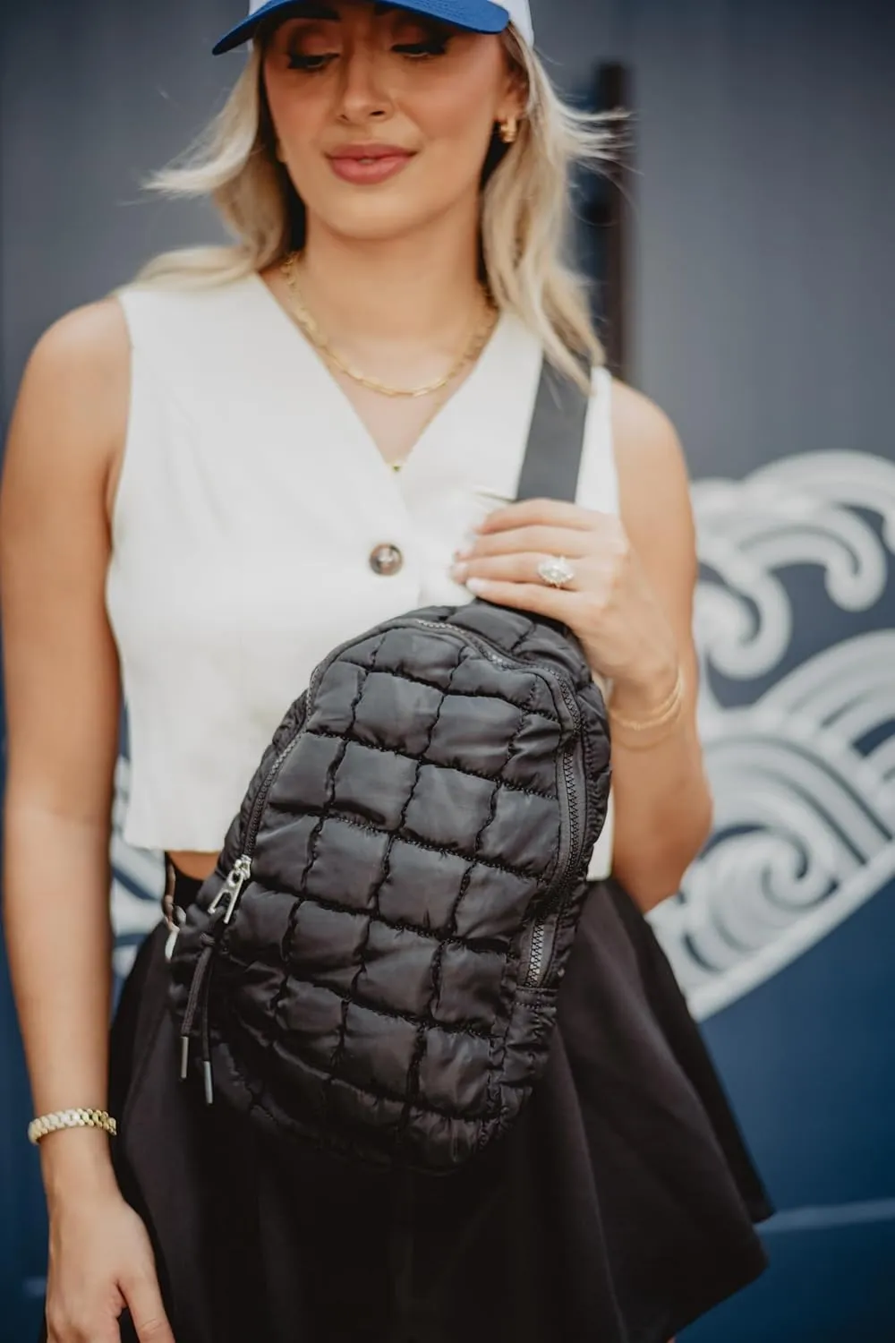 KATYDID Crossbody Sling Bags for Women - Sling Purse with Adjustable Strap - Quilted Crossbody Bags for Women