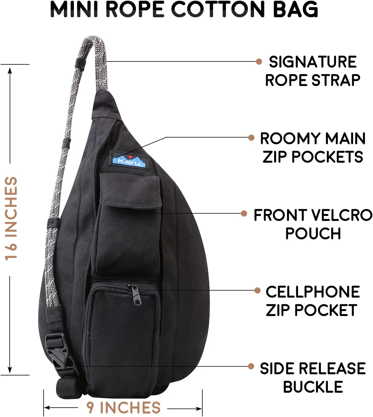 KAVU Mini Rope Bag Cotton Crossbody Sling