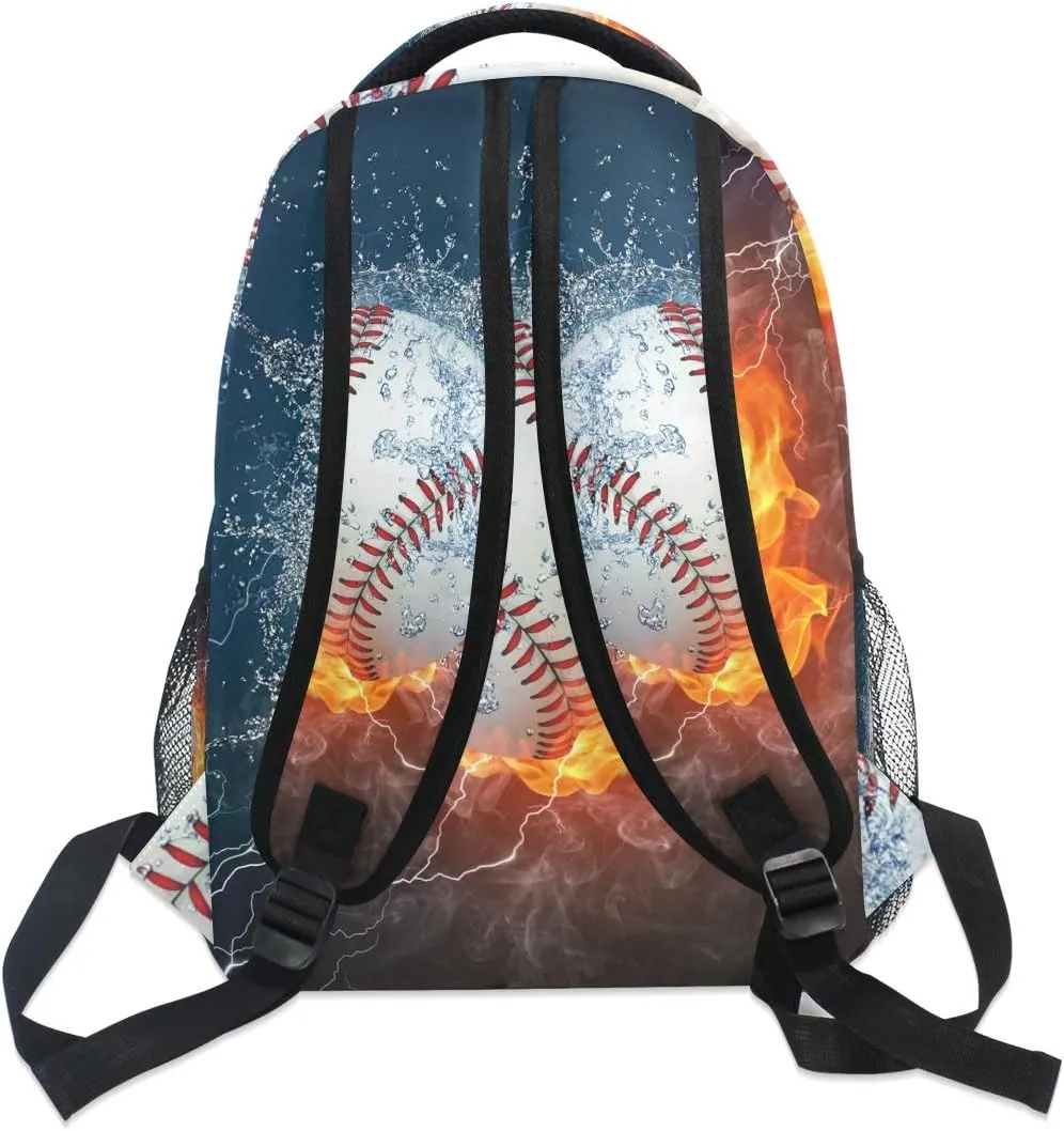 Kcldeci Baseball Kids Backpack for Boys Girls, Baseball School Backpacks Bookbag Elementary School Bag Book Bag Daypack Travel Bag