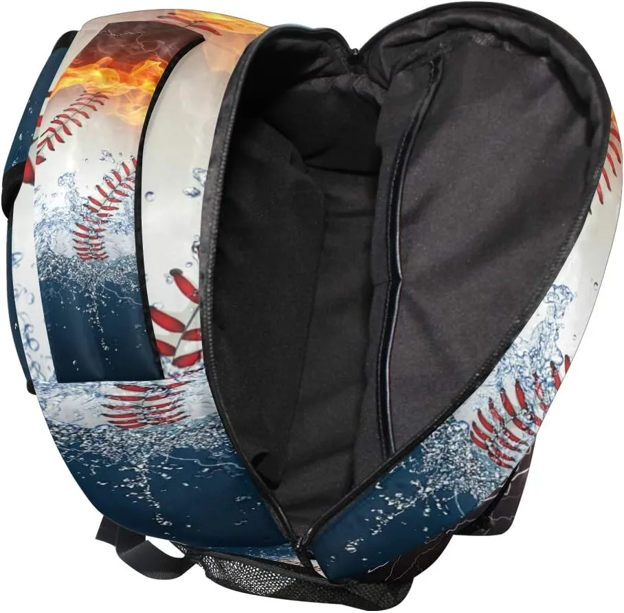 Kcldeci Baseball Kids Backpack for Boys Girls, Baseball School Backpacks Bookbag Elementary School Bag Book Bag Daypack Travel Bag