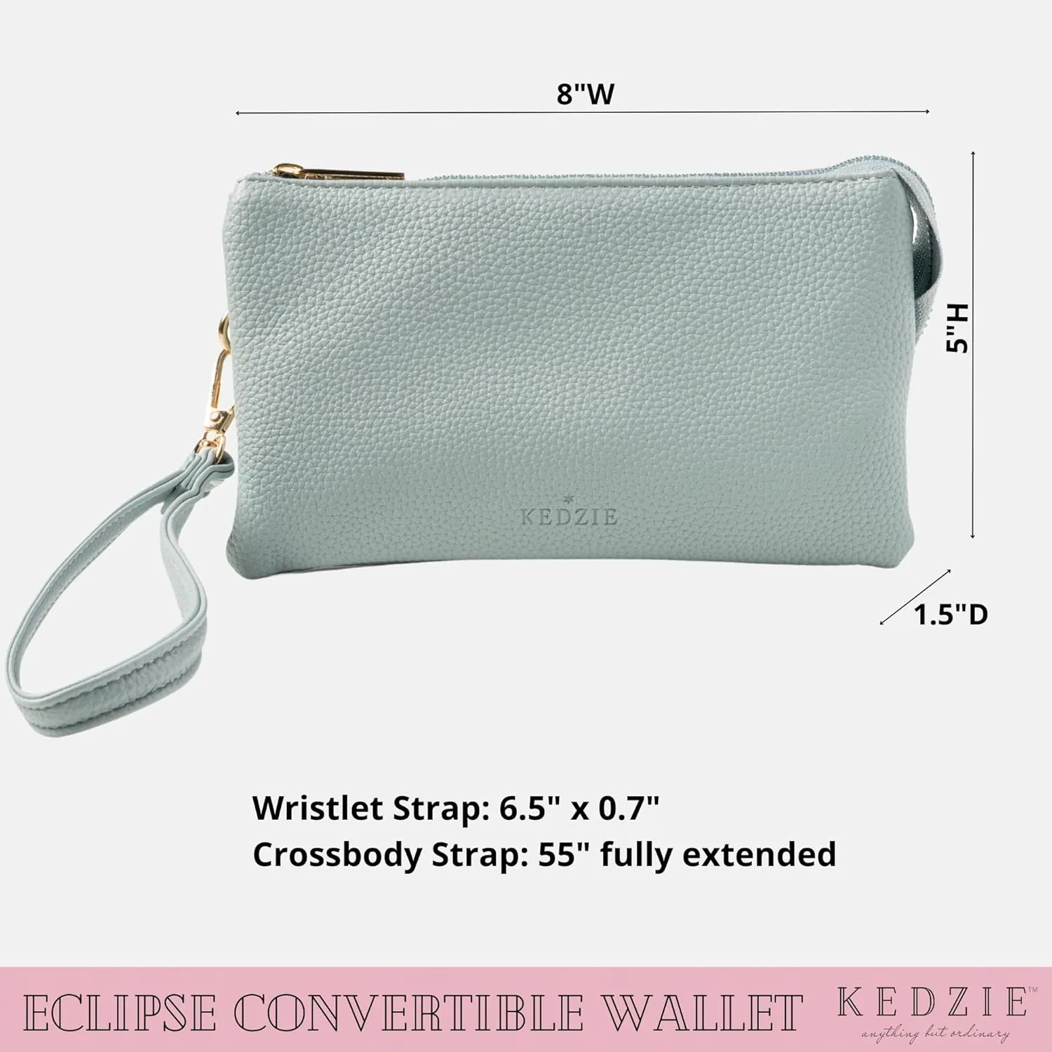 KEDZIE Eclipse Vegan Leather Convertible Purse Wallet Crossbody Bag for Women