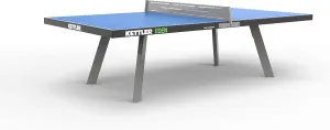 KETTLER Eden Weatherproof Stationary Outdoor Table Tennis Table with Galvanized Steel Legs and Permanent Net and Post System