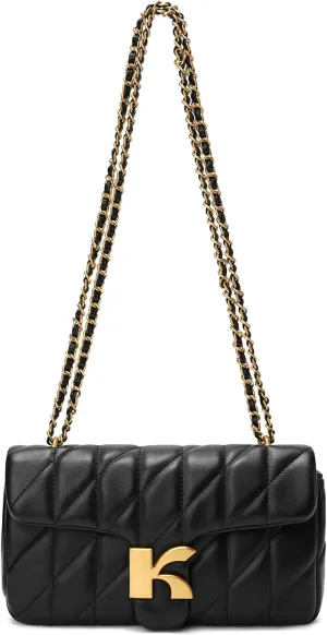 Keyli Crossbody Shoulder Bag and Satchel Purses for Women,Luxury Leather Quilted Clutch Evening Bag with Chain Strap