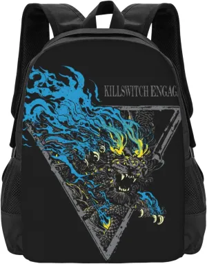 Killswitch Rock Band Engage Laptop Backpack Large Travel Bags Unisex Adult Gym Bags Casual Daypack for Office Convenient Business Backpack Cozy Computer Bag for Man