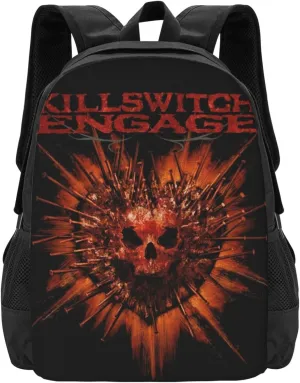 Killswitch Rock Band Engage Laptop Backpack Large Travel Bags Unisex Adult Sport Bags Casual Daypack for Outdoor Portable Business Backpack Classic Notebook Bag for Man