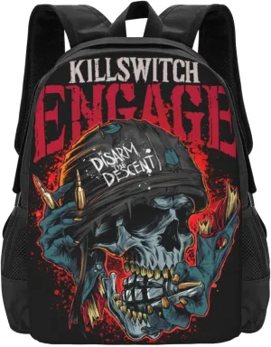 Killswitch Rock Band Engage Laptop Backpack Large Travel Bags Unisex Adult Sport Bags Casual Daypack for Shopping Beautiful Work Rucksack Cool Notebook Bag for Woman