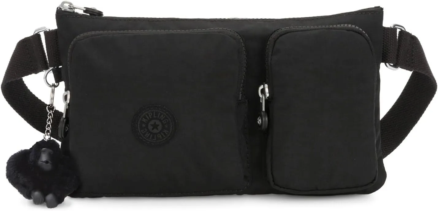 Kipling Women's Presto Up Waist Pack, Black Noir, 11" L x 6.5" H x 1.25" D,KI7002