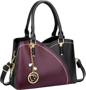 KKXIU Triple Compartments Purses and Handbags for Women Fashion Ladies Satchel Shoulder Top Handle Bag