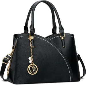 KKXIU Triple Compartments Purses and Handbags for Women Fashion Ladies Satchel Shoulder Top Handle Bag