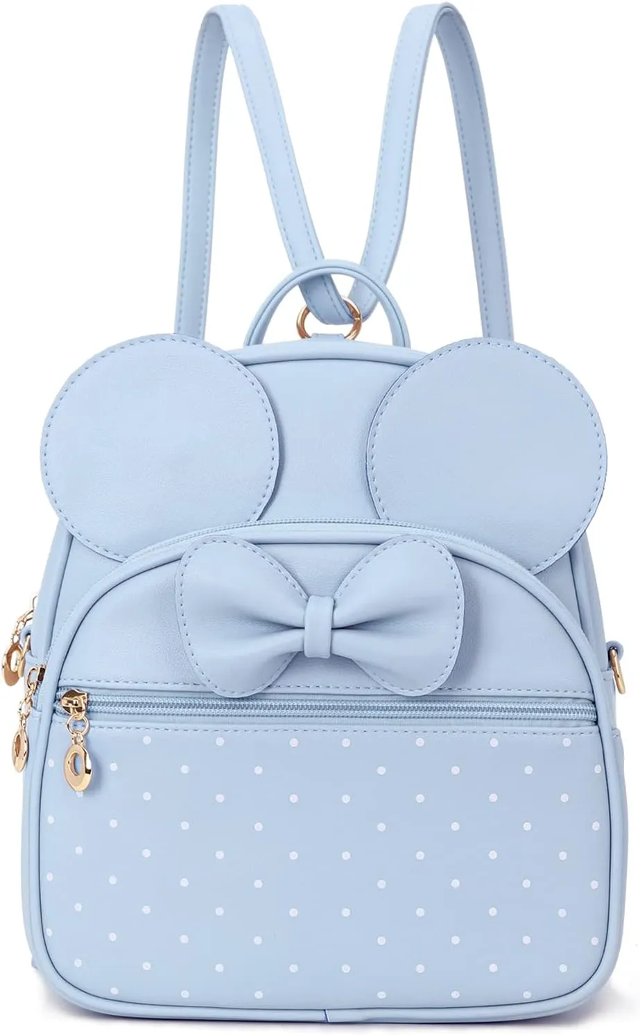 KL928 Girls Mini Backpack Bowknot Polka Dot Cute Daypacks Convertible Shoulder Bag Purse for Women (L.Blue)