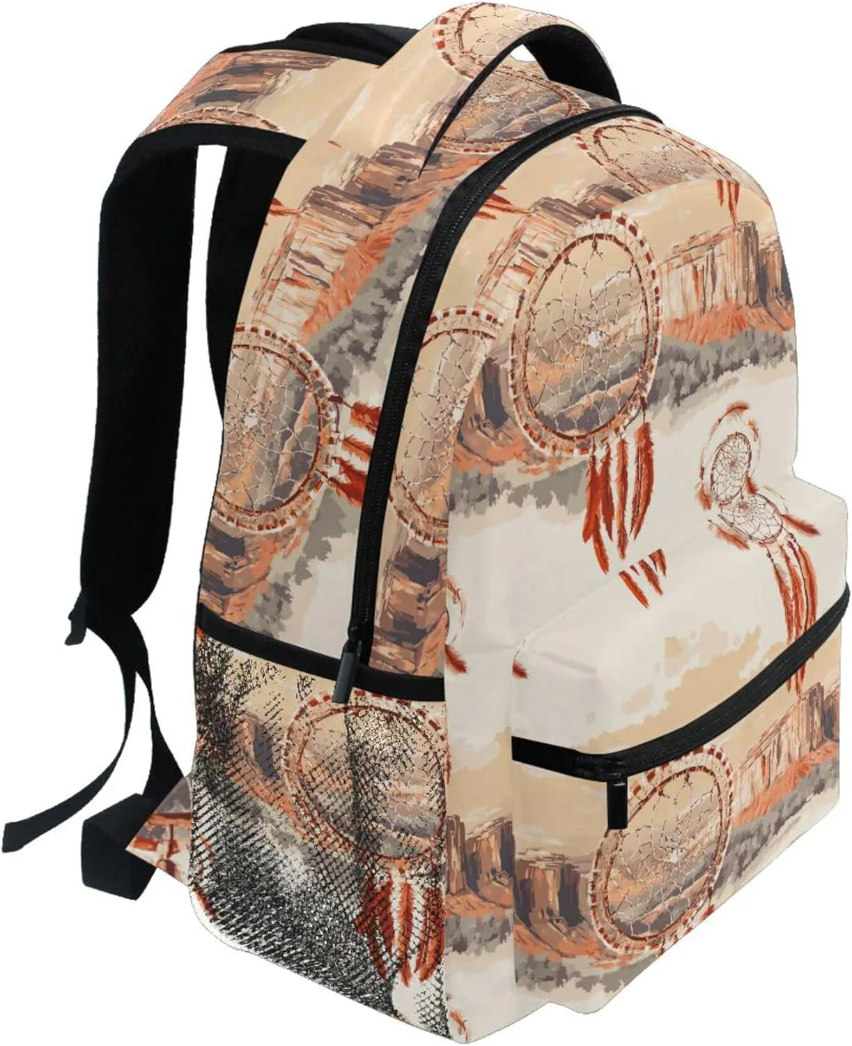KLL Day Backpack for Men Women Waterproof Stylish Travel Bags with Chest Strap for College Work Western Cowboy Dream Catcher Dream Catcher Deep Canyons