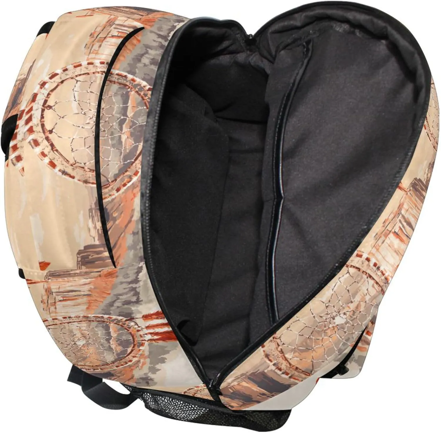 KLL Day Backpack for Men Women Waterproof Stylish Travel Bags with Chest Strap for College Work Western Cowboy Dream Catcher Dream Catcher Deep Canyons
