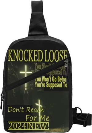 Knocked Music Loose Foldable Crossbody Sling Bags Shoulder Chest Backpack Lightweight Handbag for Cycling Hiking