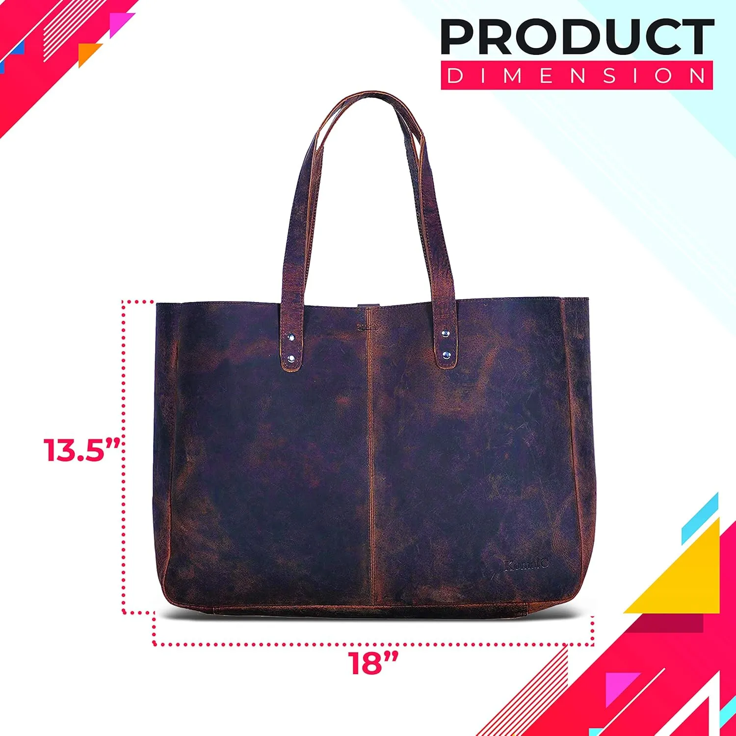 KomalC Leather Tote Bag for Women Purse Satchel Travel Bag shopping Carry Messenger Multipurpose Handbag