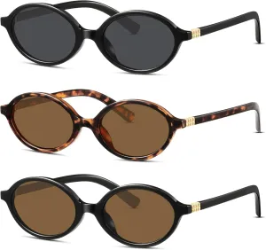 KUGUAOK Retro Oval Sunglasses for Women Trendy Small Frame 90s Sun Glasses UV Protection Y2k Fashion Shades