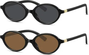 KUGUAOK Retro Oval Sunglasses for Women Trendy Small Frame 90s Sun Glasses UV Protection Y2k Fashion Shades