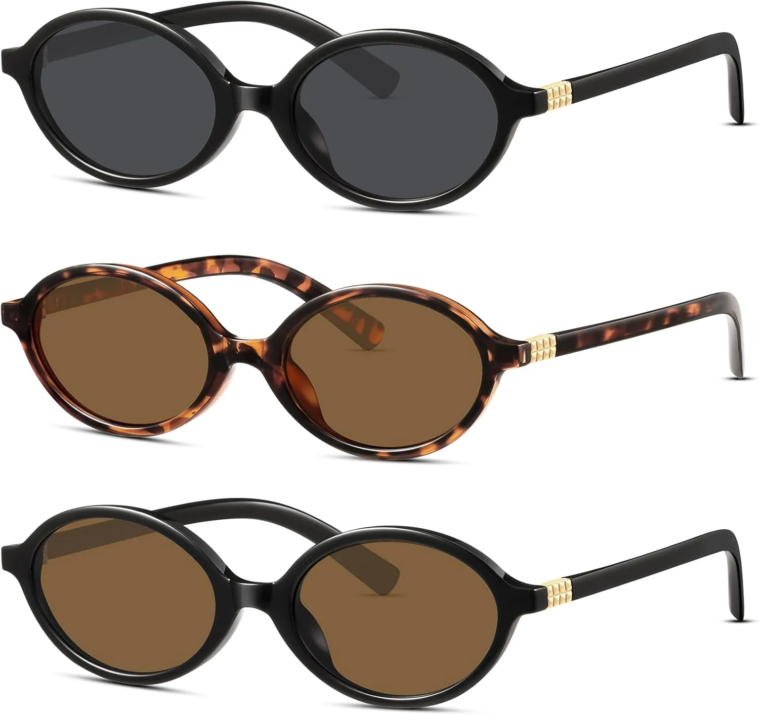 KUGUAOK Retro Oval Sunglasses for Women Trendy Small Frame 90s Sun Glasses UV Protection Y2k Fashion Shades
